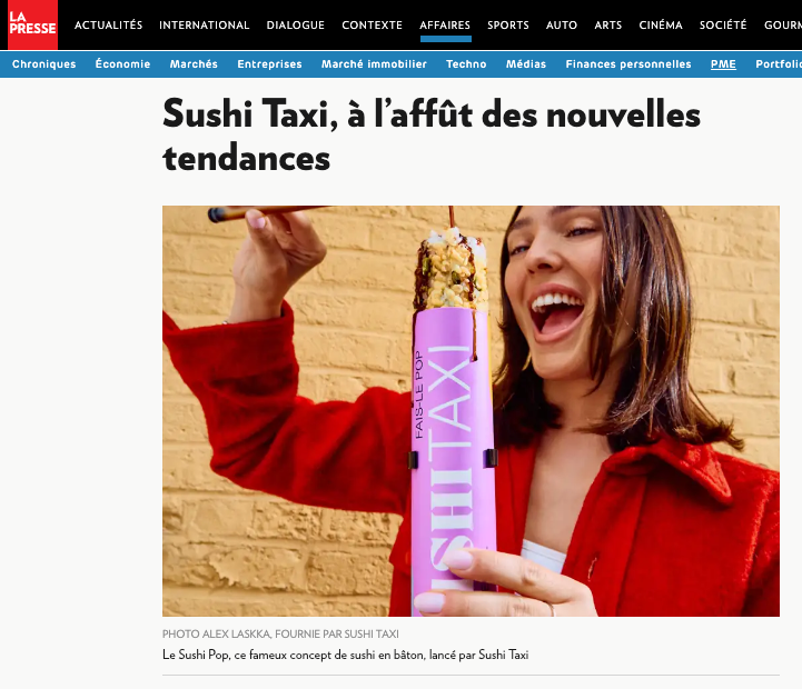 Sushi Taxi dans La Presse!